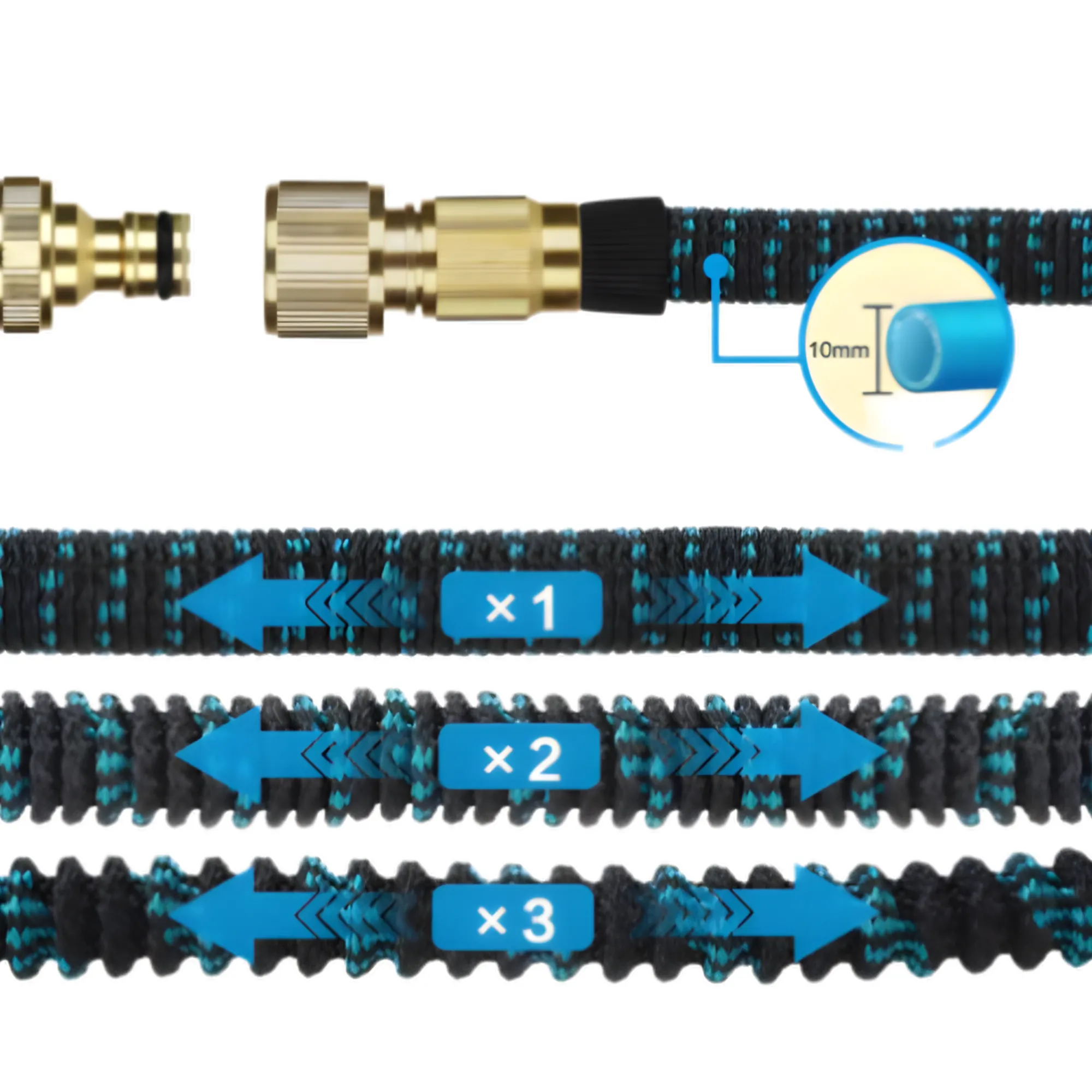 15M Expandable Garden Water Hose - No-Kink with 10-Function Spray Nozzle JG114