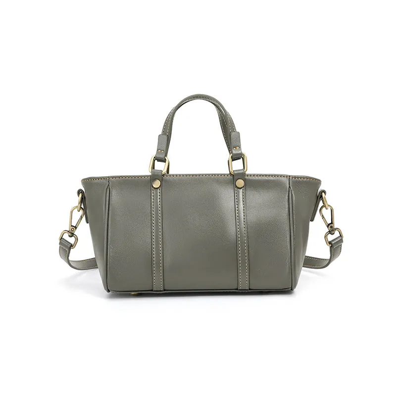 22CM Luxury Leather Handbag Crossbody Tote Bag 2885 premium gray