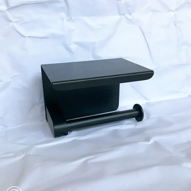 304 Stainless Steel Thickened Tissue Holder Handphone-Friendly Dual-Purpose Tissue Box Roll Stand