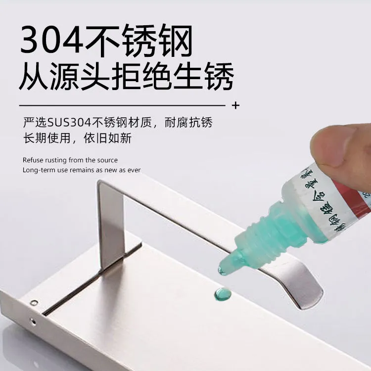 304 Stainless Steel Thickened Tissue Holder Handphone-Friendly Dual-Purpose Tissue Box Roll Stand