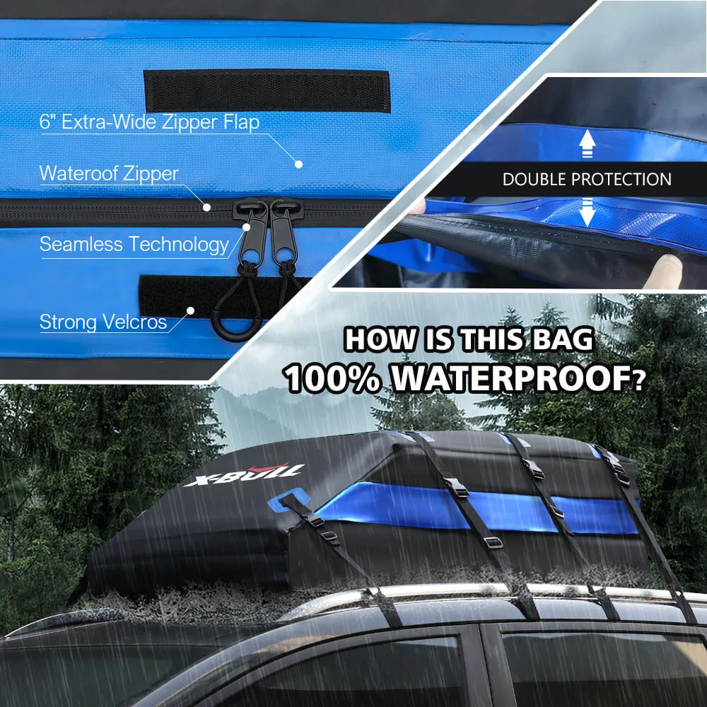 425L Waterproof Rooftop Cargo Bag with Dual Seams - X-BULL