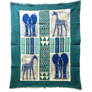 African Quad Batik in Three Blues Tonga Textiles