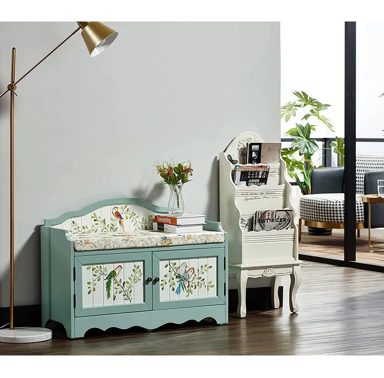 American Country Wooden Magazine and Book Storage Shelf