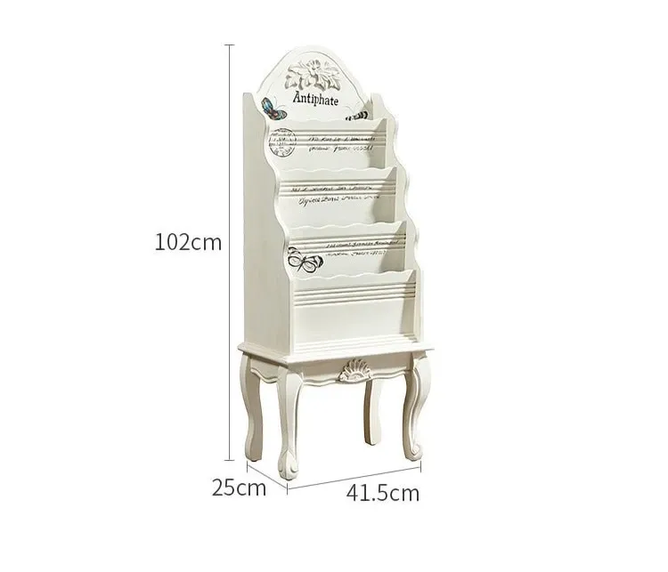 American Country Wooden Magazine and Book Storage Shelf