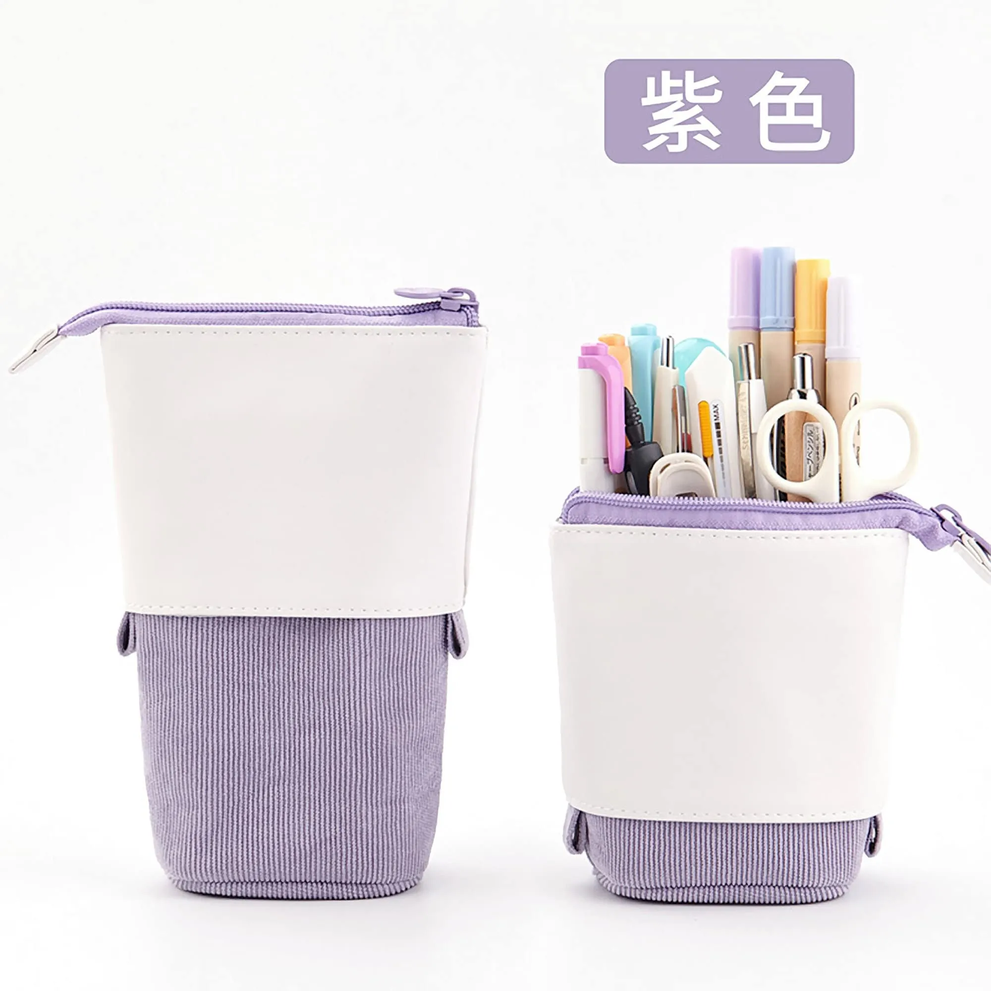 ANGOO BLACK Retractable Standing Pen Case Pencil Case Retractable Case Storage Case Durable en Case | 185mm X 125mm X 85mm X 65mm