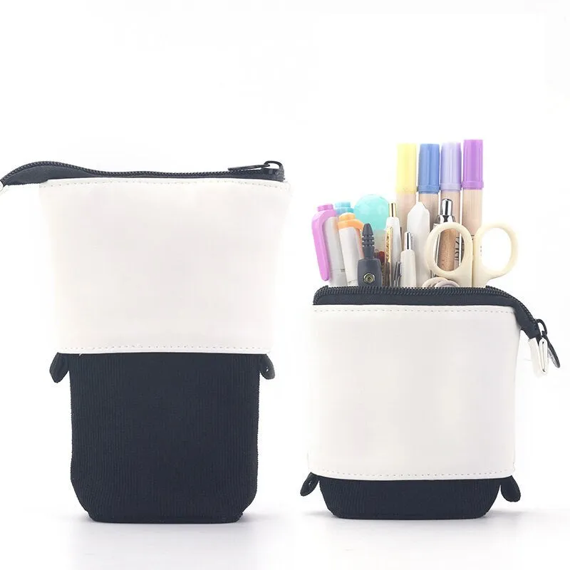 ANGOO BLACK Retractable Standing Pen Case Pencil Case Retractable Case Storage Case Durable en Case | 185mm X 125mm X 85mm X 65mm