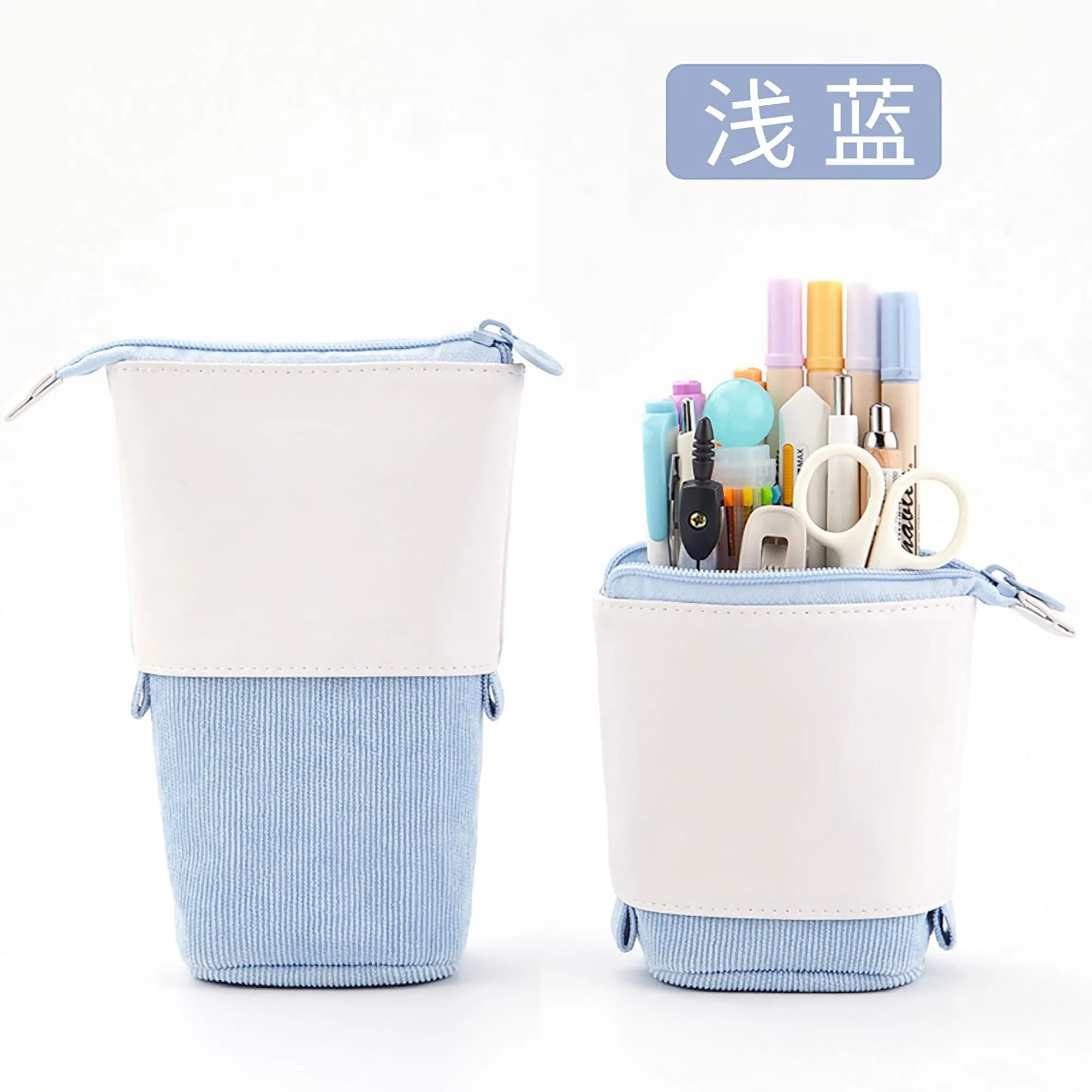 ANGOO BLACK Retractable Standing Pen Case Pencil Case Retractable Case Storage Case Durable en Case | 185mm X 125mm X 85mm X 65mm
