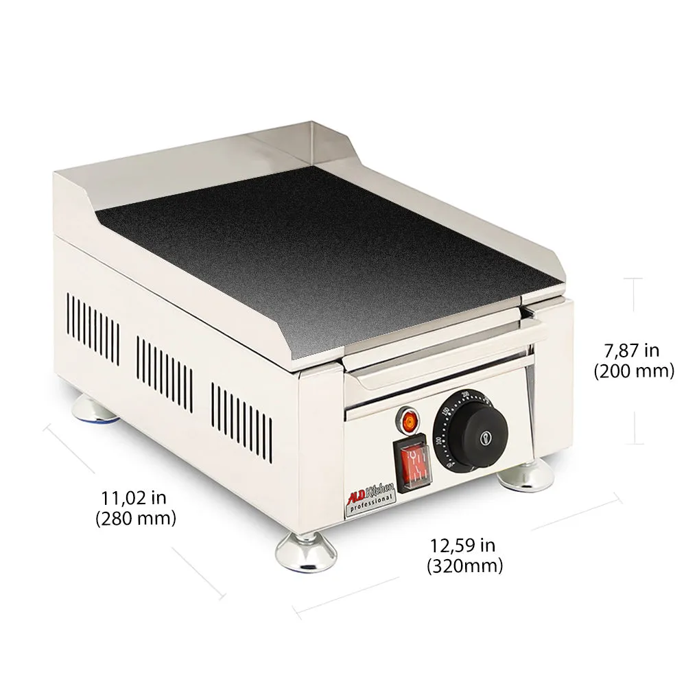 AP-429 Flat Top Griddle | Teppanyaki Grill with Nonstick Coating | Manual | Scapula Included