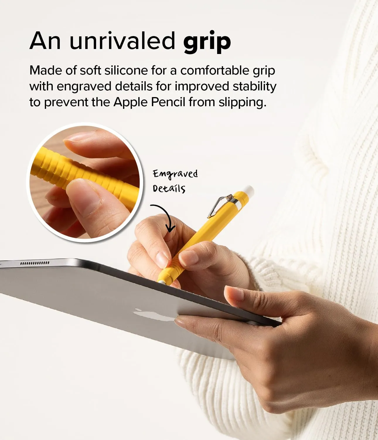 Apple Pencil USB C Case, Silicone Drafting Pencil Case - Yellow