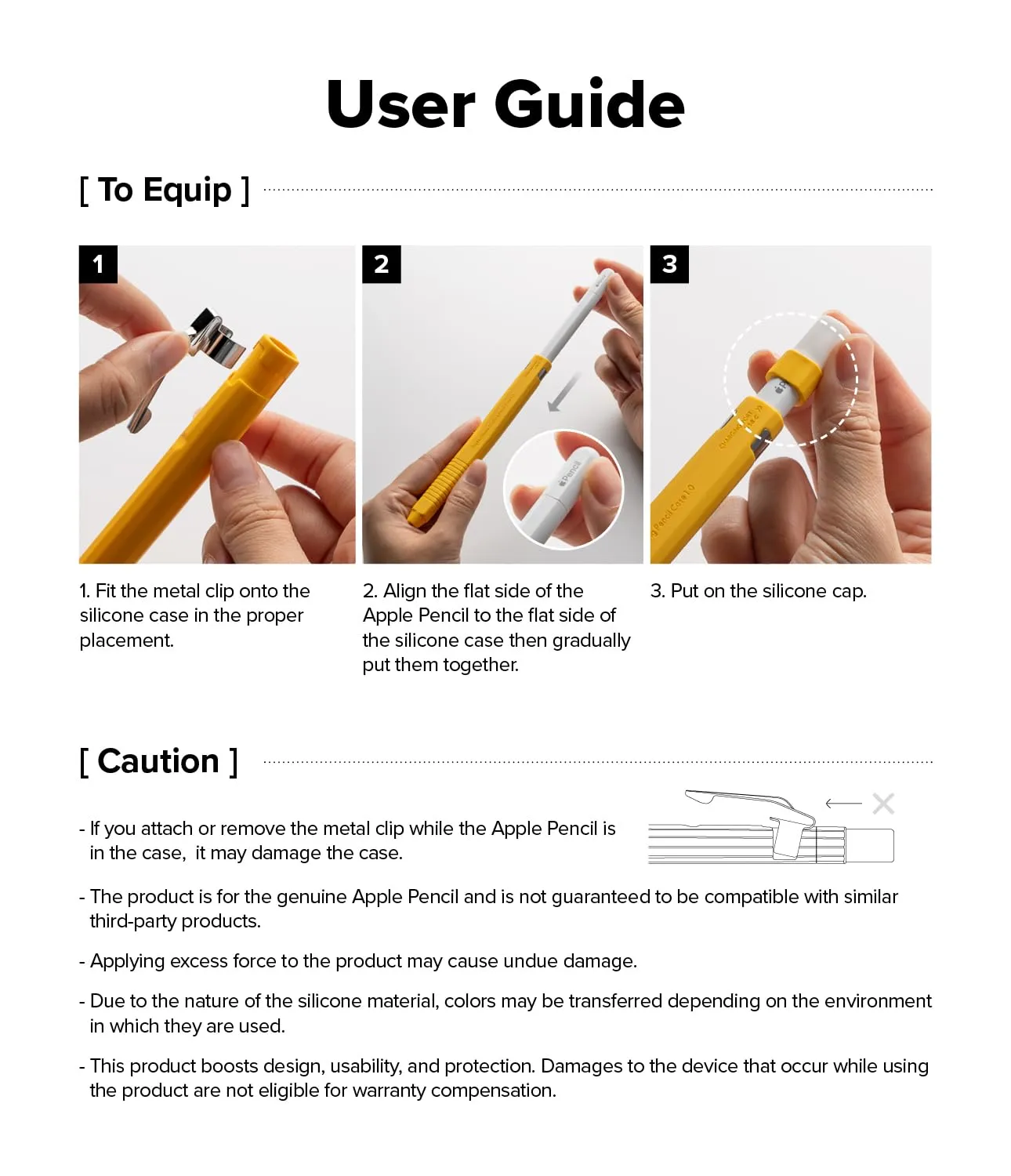 Apple Pencil USB C Case, Silicone Drafting Pencil Case - Yellow