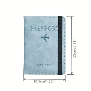Aventura Depot stylish PU Leather Passport Holder with RFID Blocking Case Cover Card Wallet