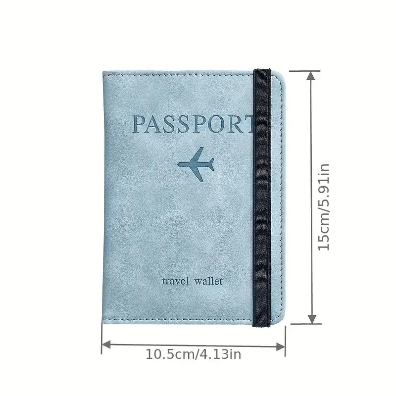 Aventura Depot stylish PU Leather Passport Holder with RFID Blocking Case Cover Card Wallet