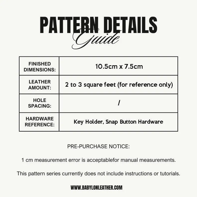 BABYLON™ Leather Key Holder DIY Gift Making Pattern AAB-307