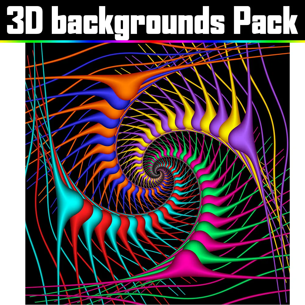 Backgrounds Asset Pack - Psychedelic Art Graphic Assets
