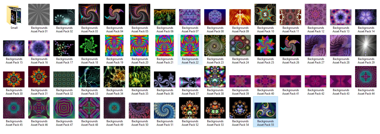 Backgrounds Asset Pack - Psychedelic Art Graphic Assets
