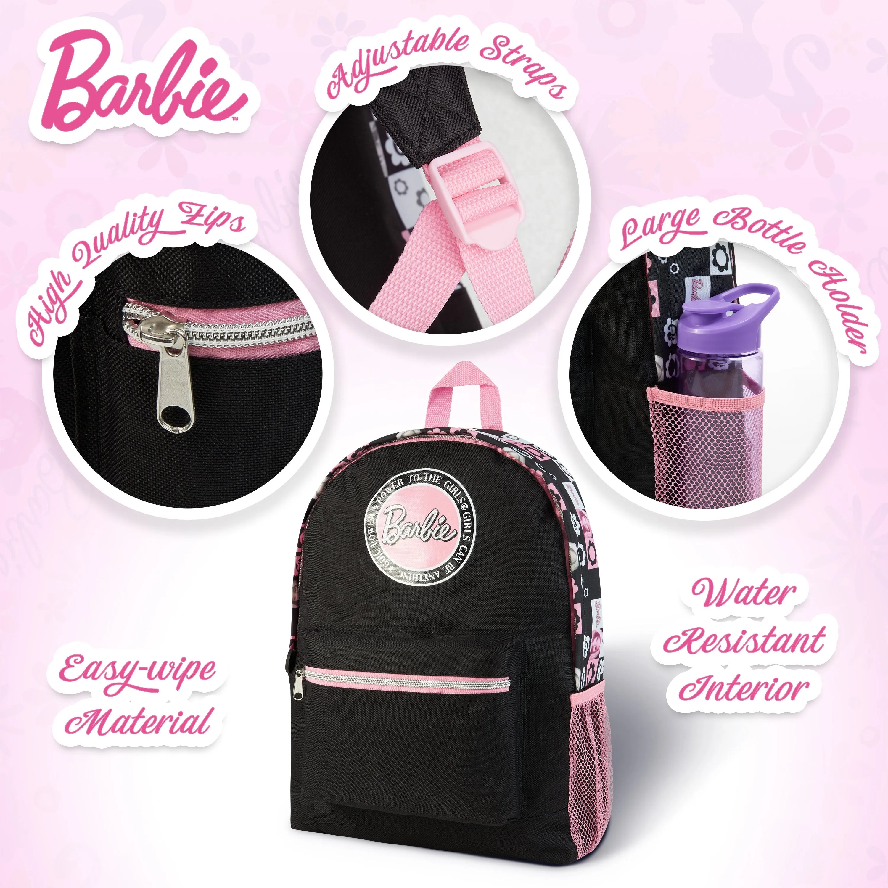 Barbie School Bag, School Backpack, Rucksack for Sport, Travel, Gifts for Girls