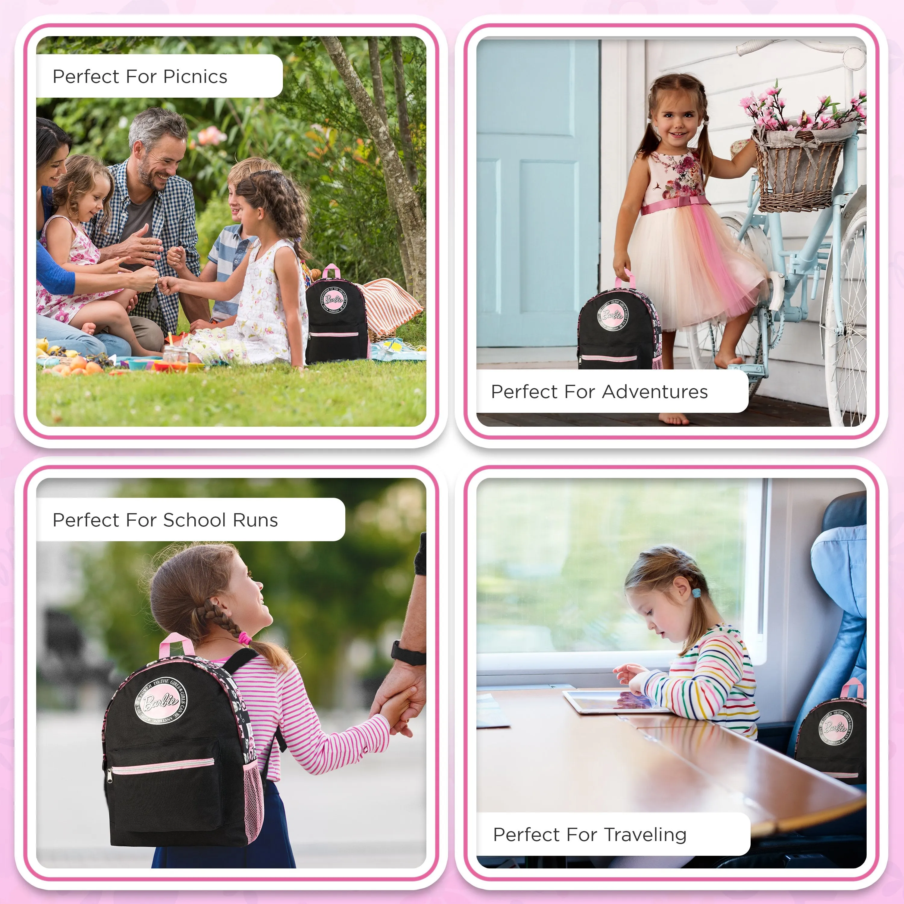 Barbie School Bag, School Backpack, Rucksack for Sport, Travel, Gifts for Girls