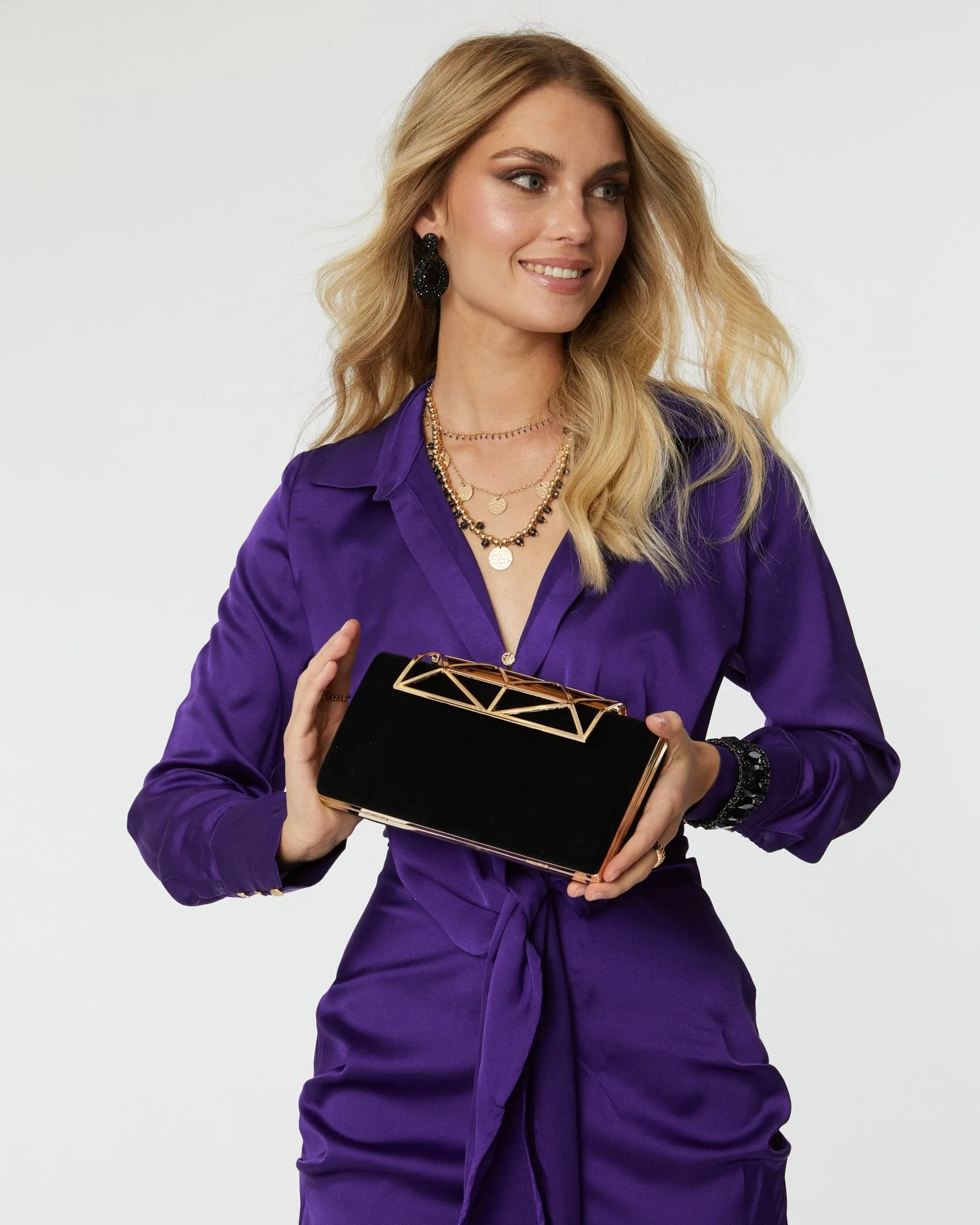 Black Gloria Evening Clutch Bag
