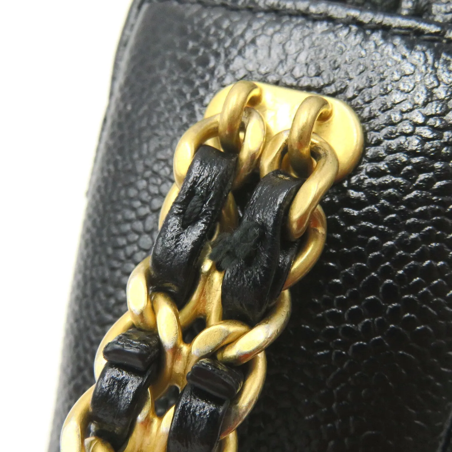 CHANEL CHANEL Chain Sder Chain Shoulder Bag Cabia S  Black