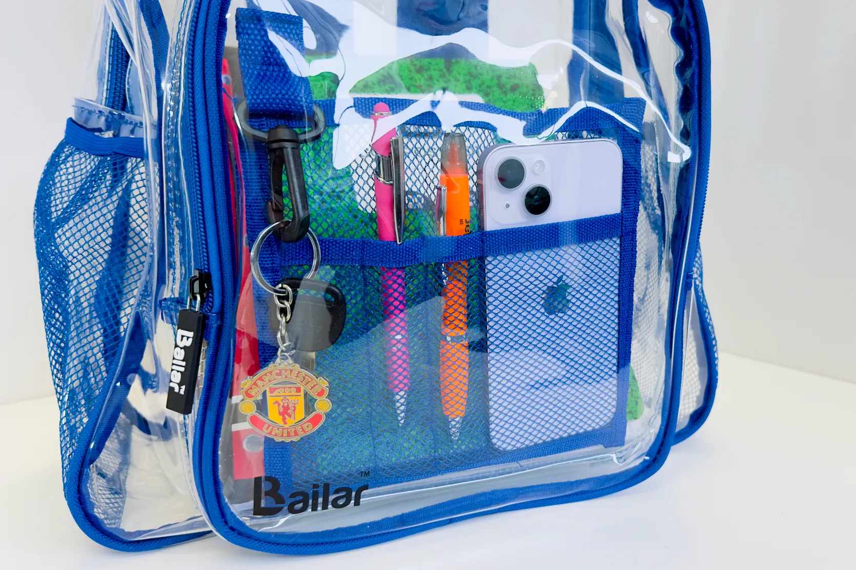 Clear Backpack 1 Blue and 1 Black