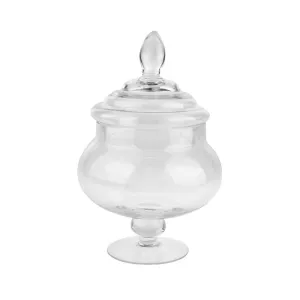 Clear Glass Apothecary Candy Jar, 11-Inch, Squat Bowl