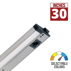 CounterMax 5K 30 Inch LED Under Cabinet Light, 2700K to 5000K, 1800 Lumens, 120V, Nickel