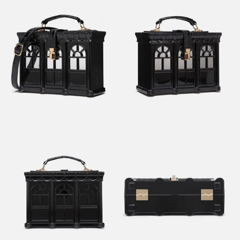 Creative Simulated House Handbag Women Buckle Closure Acrylic Crossbody Bag