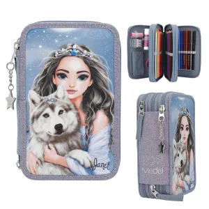 Depesche TOPModel 3-Compartment Pencil Case Wolf