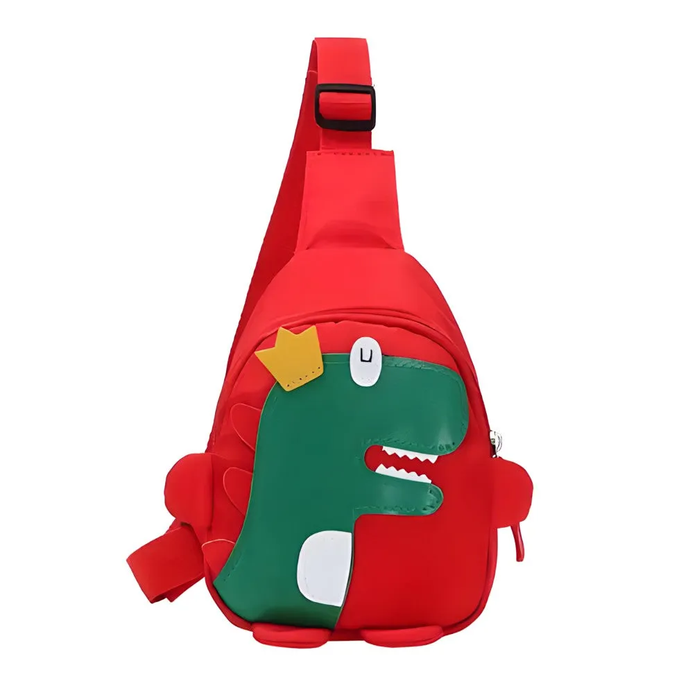Dino-King Cross Body Bag for Kids - Red