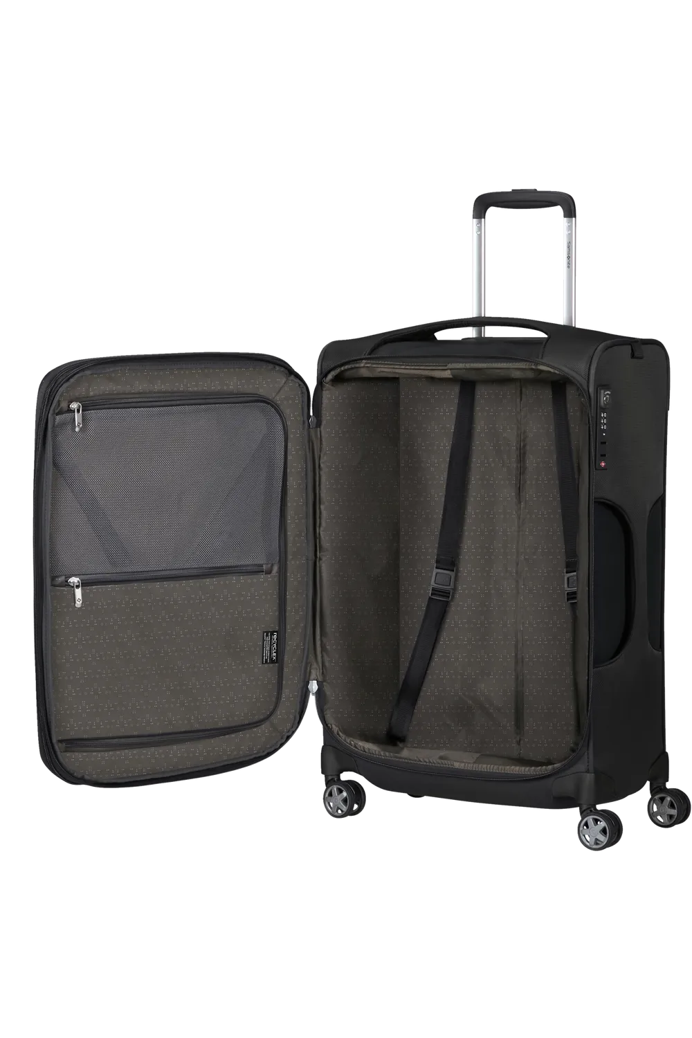 D'LITE 63cm Spinner Expandable (4 wheels) - Black
