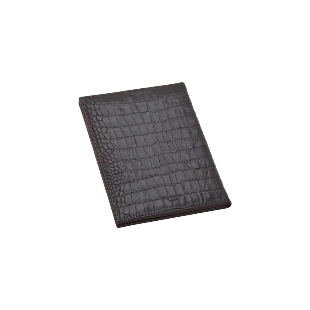 Double Leather Photo Frame 6x4 Inch - Brown Croc