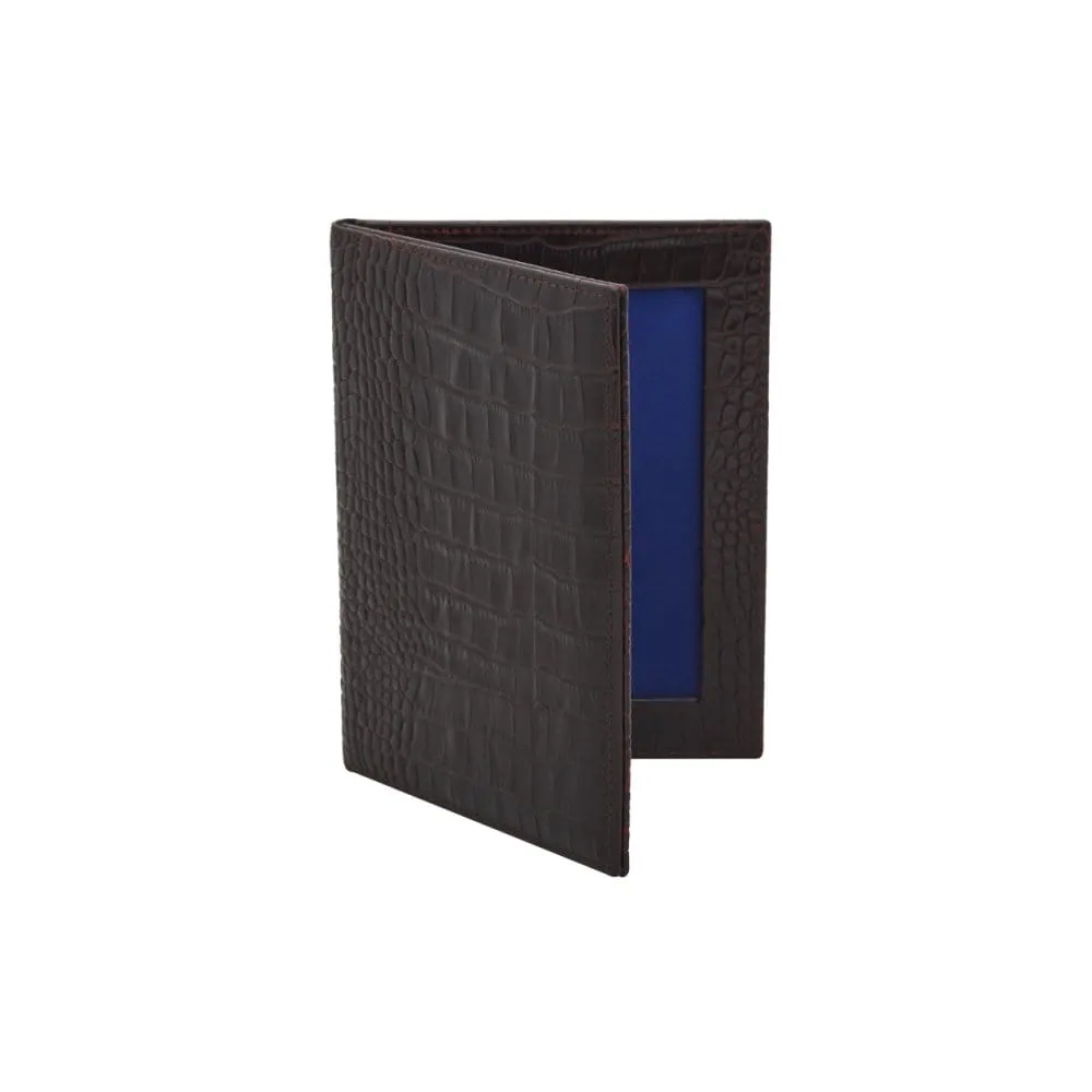 Double Leather Photo Frame 6x4 Inch - Brown Croc