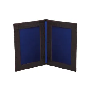 Double Leather Photo Frame 6x4 Inch - Brown Croc