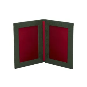 Double Leather Photo Frame 6x4 Inch - Green Croc