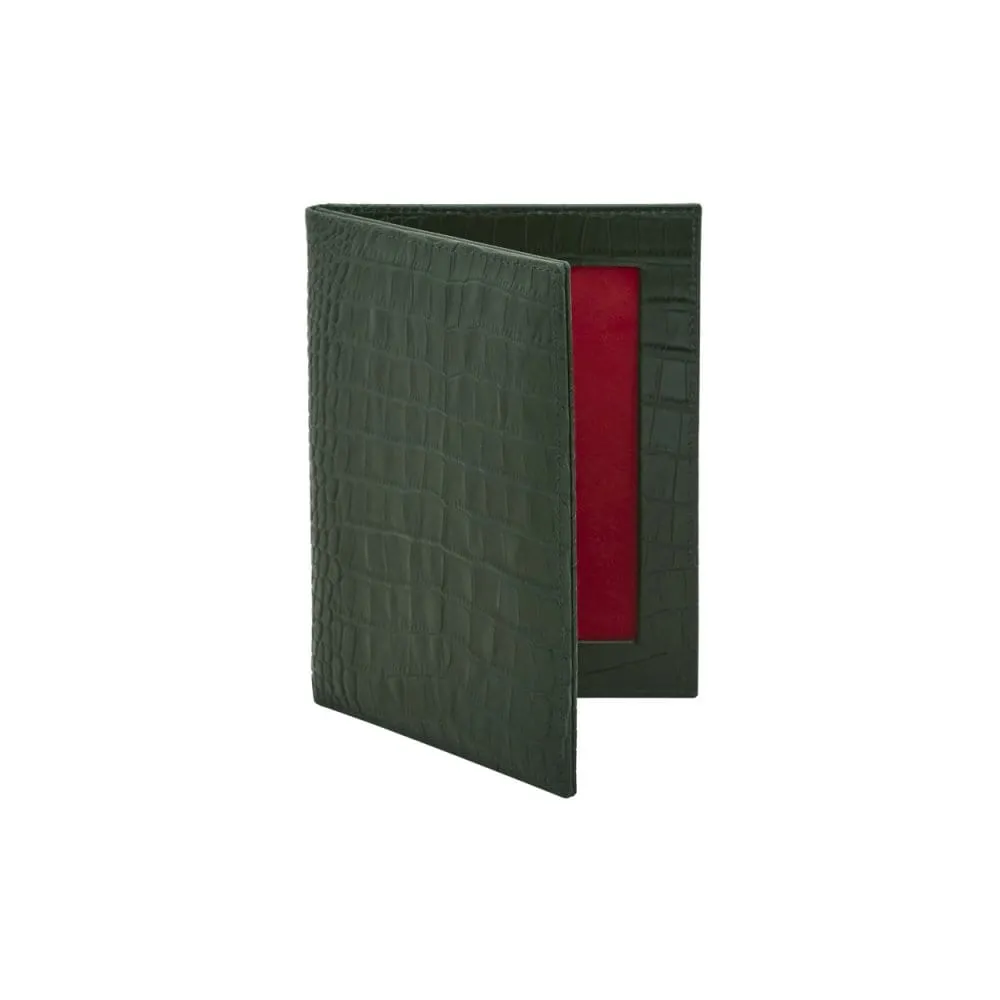 Double Leather Photo Frame 6x4 Inch - Green Croc