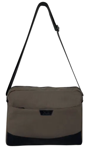FIB Byron Canvas Laptop Messenger Bag Travel Shoulder Sling - Brown
