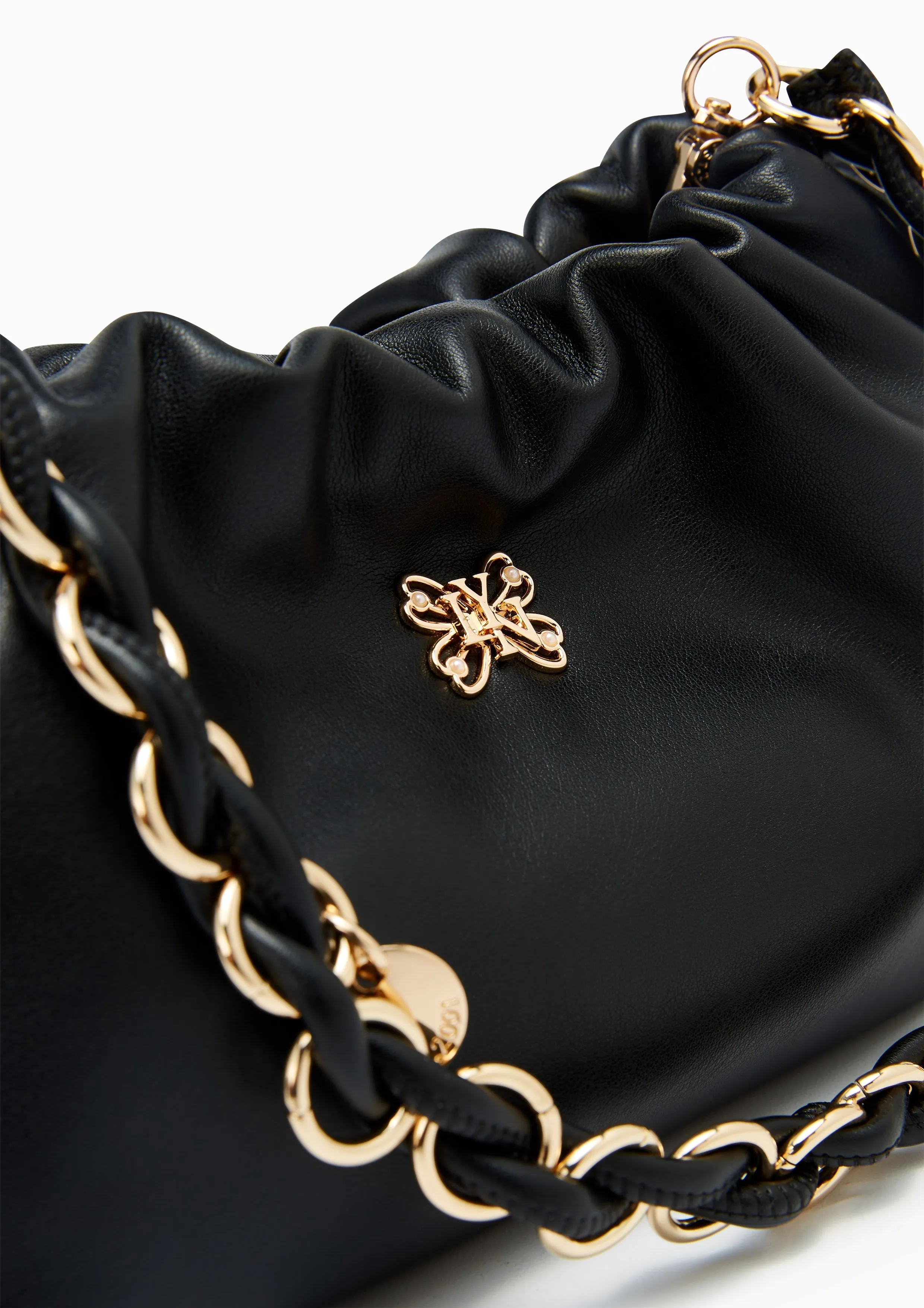 Floaty Drawstring Shoulder Bag Black