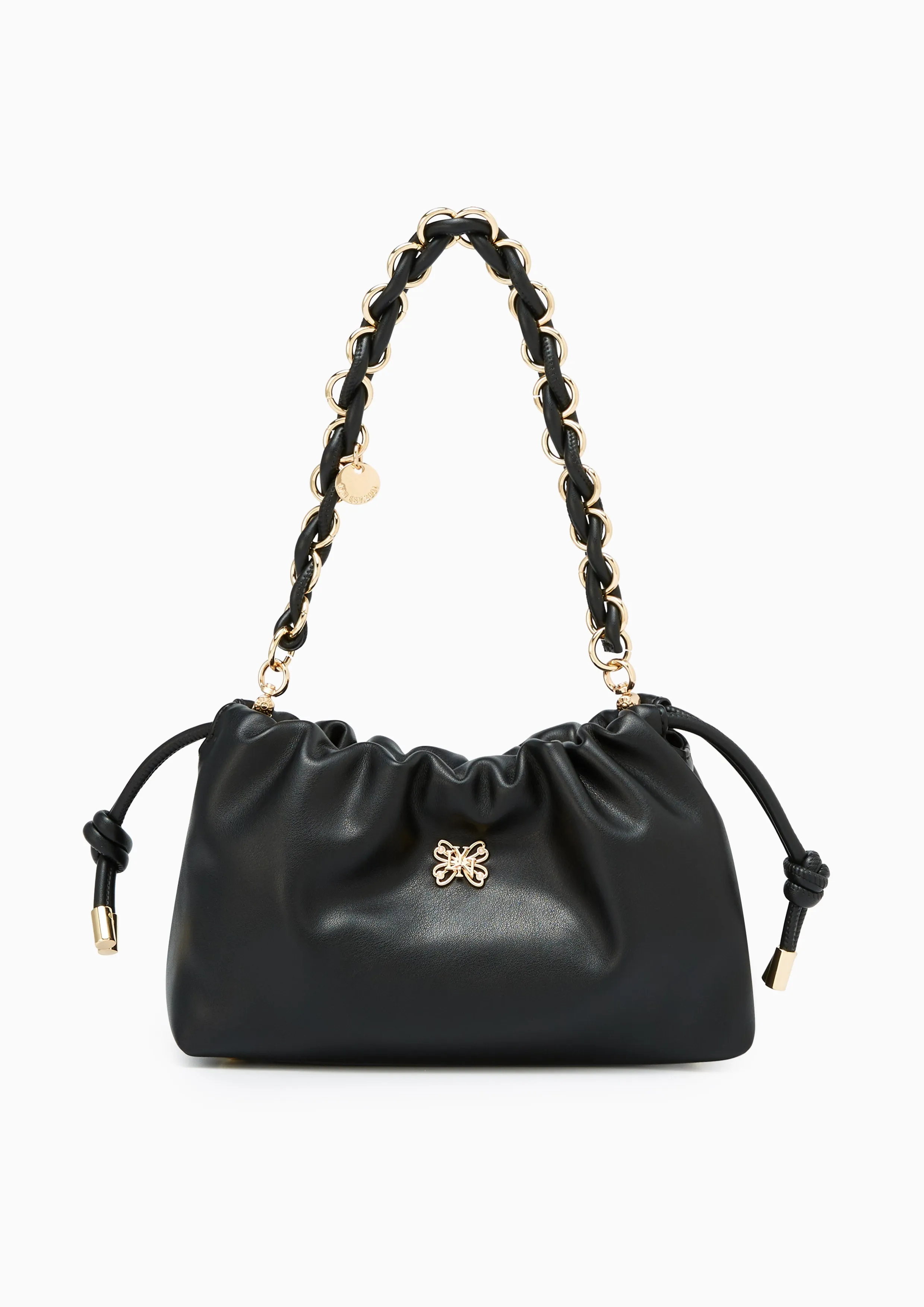Floaty Drawstring Shoulder Bag Black