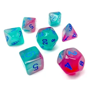 Gemini Polyhedral Gel Green-Pink/blue Luminary 7-Die Set