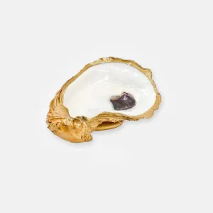 Gilded Oyster Jewelry Dish, Natural