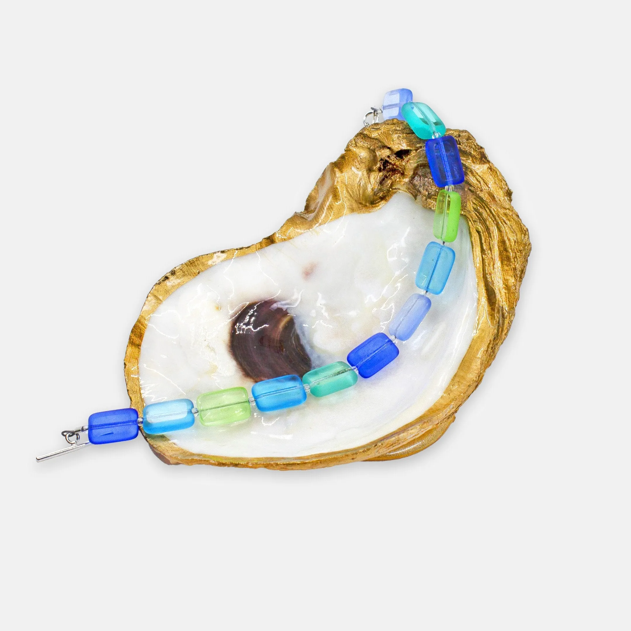 Gilded Oyster Jewelry Dish, Natural