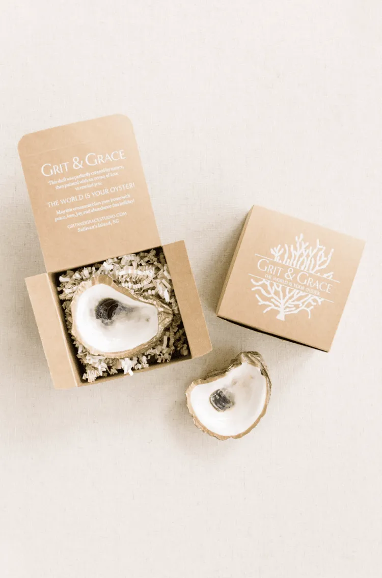 Gilded Oyster Jewelry Dish, Natural