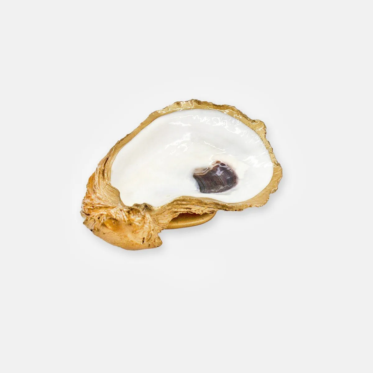 Gilded Oyster Jewelry Dish, Natural