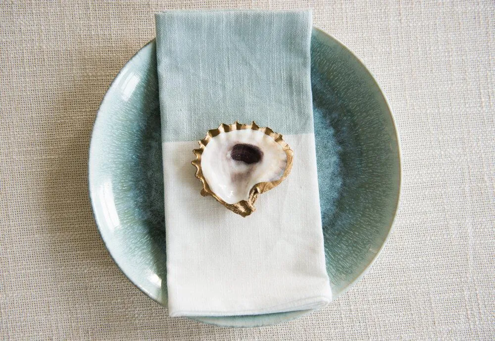 Gilded Oyster Jewelry Dish, Natural