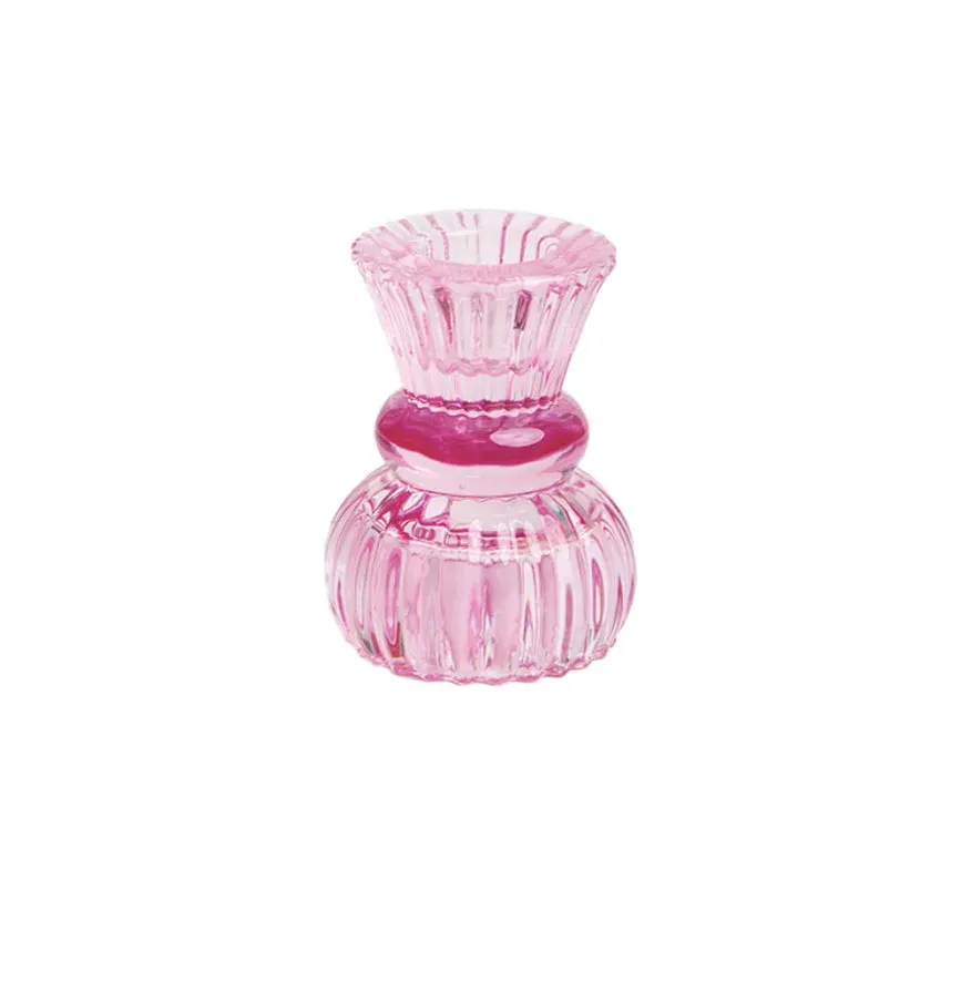 Glass Candle Holder | Pink