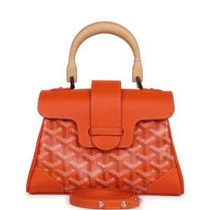 Goyard Saigon Souple Mini Orange Goyardine Palladium Hardware