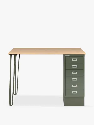Green oak home office desk