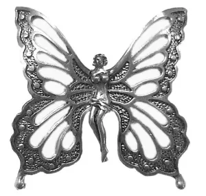 Hair Hook Fairy Butterfly - Silver, Ponytail Holder