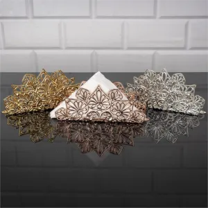 Handmade Triangle Fancy Metal Napkin Holders, 6 Pcs 6.7 in