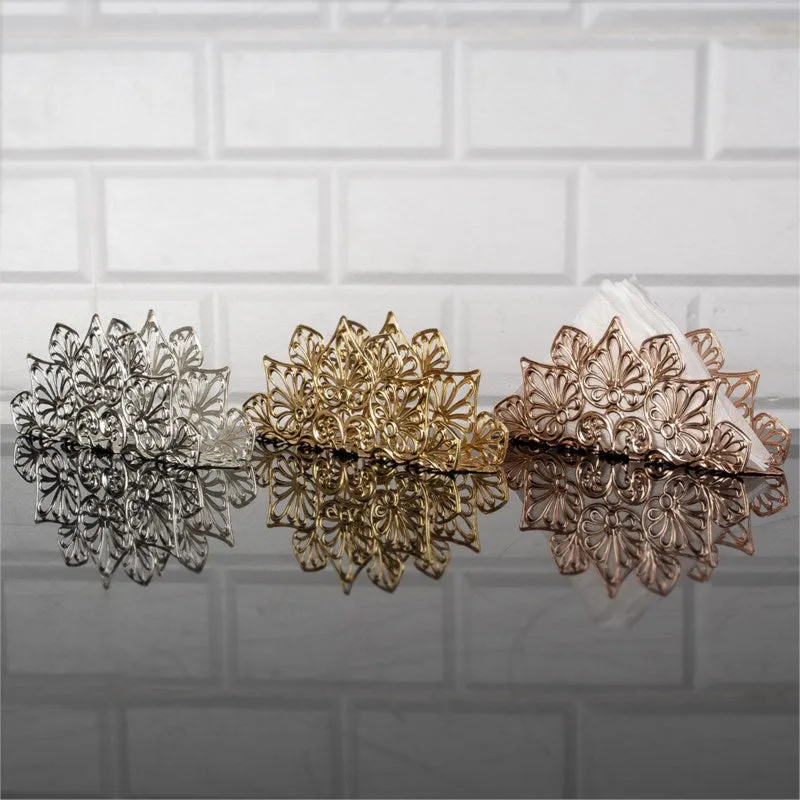 Handmade Triangle Fancy Metal Napkin Holders, 6 Pcs 6.7 in